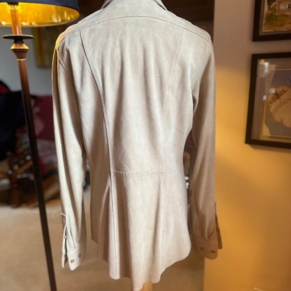 FACONNABLE Beige Suede Button Down Shirt Jacket – XS - Picture 2 of 13